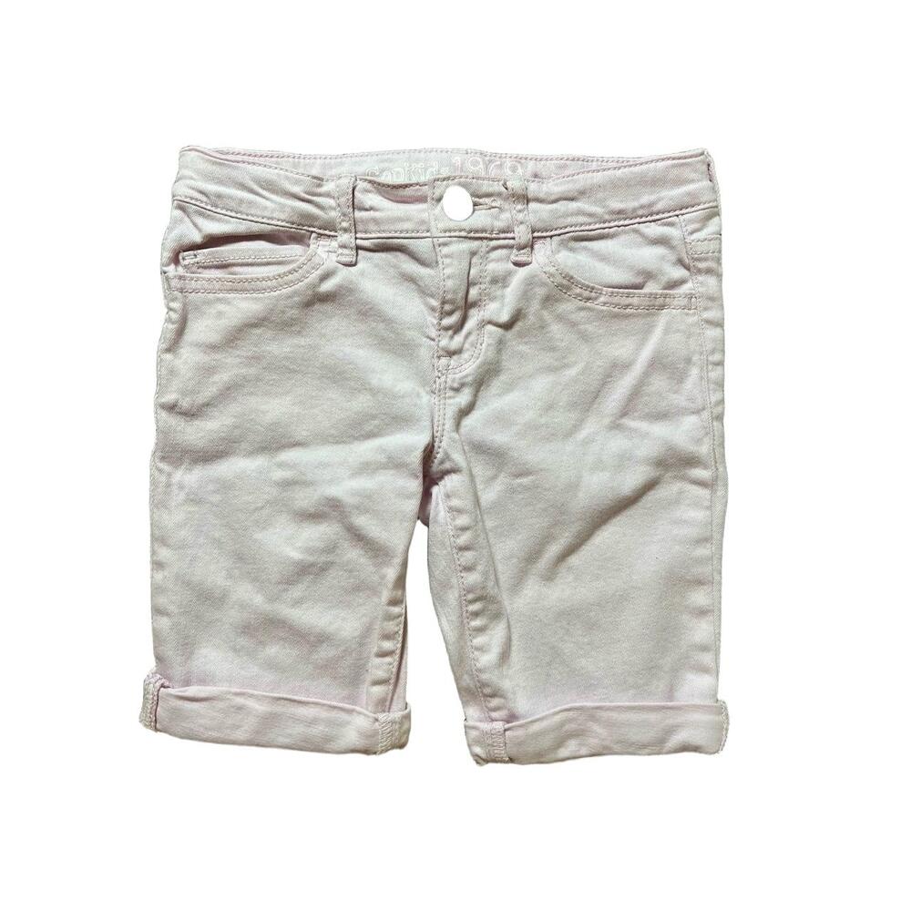 GapKids Shorts Girls 7 Regular Light Pink Bermuda Jean Adjustable Waist
